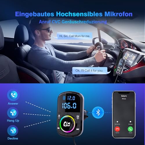 GizmoVine Bluetooth FM Transmitter with Clip Mount, QC3.0 and PD Fast Charging GizmoVine Bluetooth FM Transmitter with Clip Mount, QC3.0 and PD Charging