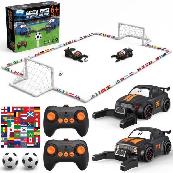 GizmoVine Voiture Télécommandée Enfant, Set Football RC 2 Joueurs avec Arène et Buts