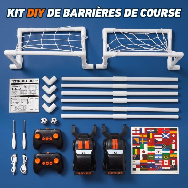 GizmoVine Voiture Télécommandée Enfant, Set Football RC 2 Joueurs avec Arène et Buts