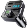 GizmoVine Transmetteur FM Bluetooth 5.3 PD 36W avec double microphone