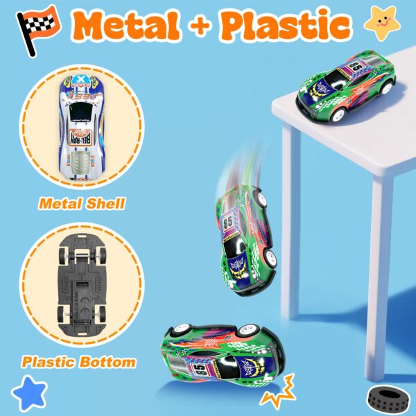 GizmoVine 10-Piece Pull-Back Car Set with Launcher, Play Mat and Storage Bag