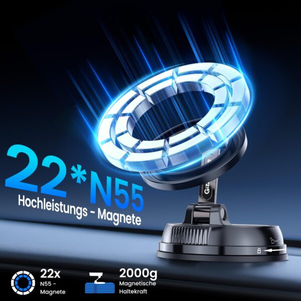 GizmoVine MagSafe Car Mount with 35 kg Vacuum Suction Cup