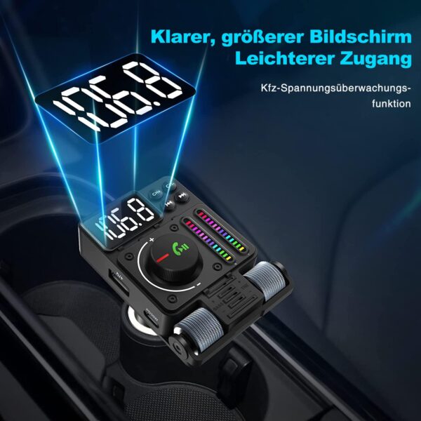 GizmoVine Bluetooth 5.3 FM Transmitter, PD 30W Car Charger with BASS and TRE GizmoVine Bluetooth 5.3 FM Transmitter, 42W PD 30W Car Charger with BASS