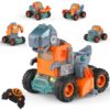 GizmoVine Dinosaurio Radio Control Camión 17 piezas, 5 en 1 transformable