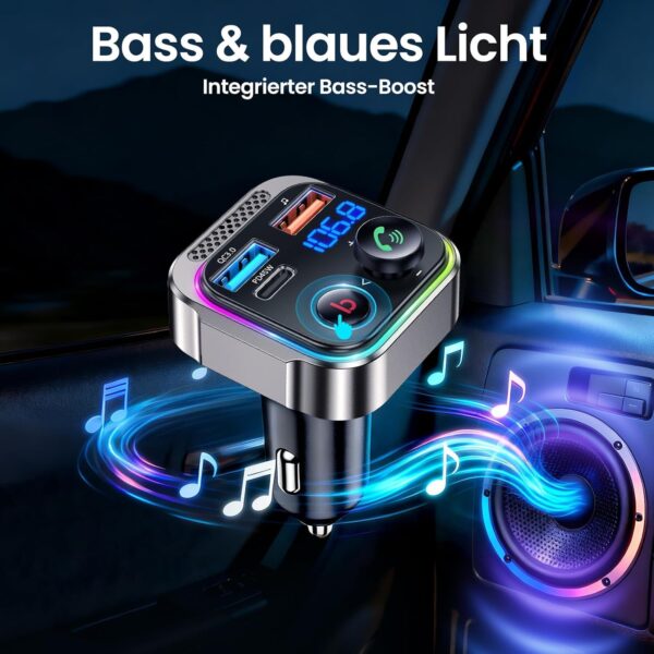 GizmoVine Bluetooth 5.4 FM Transmitter, 63W with PD 45W and 18W