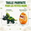 GizmoVine Build-Your-Own Triceratops Kit with Light-Up Dinosaur Egg GizmoVine Kit Tricératops à monter avec œuf de dinosaure lumineux