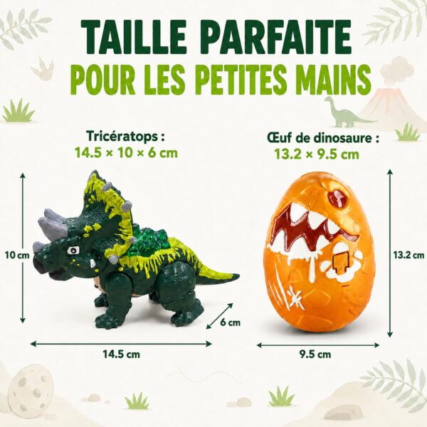 GizmoVine Build-Your-Own Triceratops Kit with Light-Up Dinosaur Egg GizmoVine Kit Tricératops à monter avec œuf de dinosaure lumineux