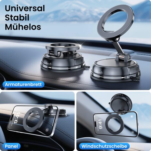 GizmoVine MagSafe Car Mount with 35 kg Vacuum Suction Cup
