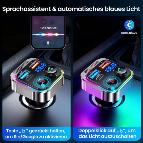 GizmoVine Bluetooth 5.4 FM Transmitter, 63W with PD 45W and 18W