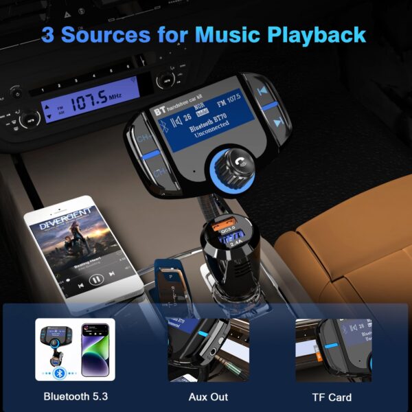 GizmoVine FM Transmitter with 1.7" Display and Volume Control Knob GizmoVine FM Transmitter with 1.7″ Display and Volume Control Knob