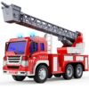 GizmoVine Fire Engine Toy 30 cm with Extending Ladder, Lights and Siren
