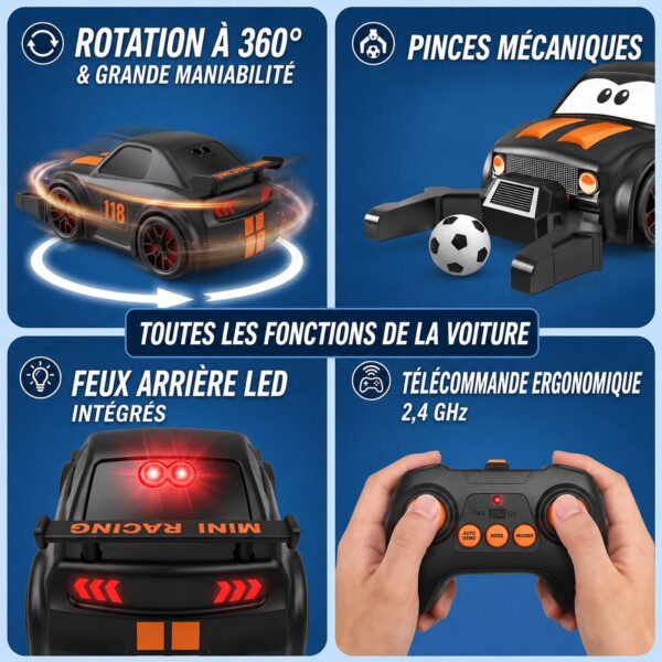 GizmoVine Voiture Télécommandée Enfant, Set Football RC 2 Joueurs avec Arène et Buts