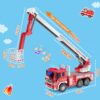 GizmoVine Large Fire Truck Toy with Lights, Sounds and Extending Ladder GizmoVine Fire Engine Toy 28 cm with Lights, Siren and Extending Ladder