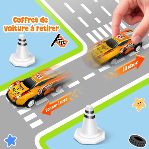 GizmoVine Coffret 10 Petites Voitures en Métal avec Catapulte et Tapis de Jeu GizmoVine Coffret 10 Petites Voitures en Métal avec Catapulte et Tapis de Jeu