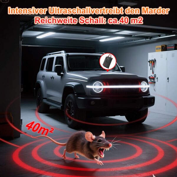 GizmoVine Ultrasonic Marten Repeller for Car, 12V Engine Bay Protection GizmoVine Mardervergrämer fürs Auto 12V – Ultraschall Marderschutz für den Motorraum