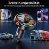 GizmoVine Transmetteur FM Bluetooth 5.3 avec PD 36W et QC 18W, LED multicolore
