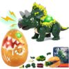 GizmoVine Build-Your-Own Triceratops Kit with Light-Up Dinosaur Egg GizmoVine Kit Tricératops à monter avec œuf de dinosaure lumineux
