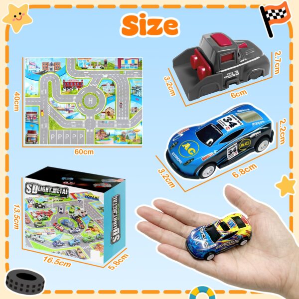 GizmoVine 10-Piece Pull-Back Car Set with Launcher, Play Mat and Storage Bag