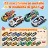 GizmoVine Set 22 Macchinine in Metallo con 8 Blocchi Stradali, Auto a Frizione 1:64 GizmoVine Set 22 Macchinine in Metallo con 8 Blocchi Stradali, Auto a Frizione 1:64