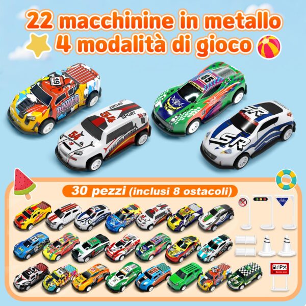 GizmoVine Set 22 Macchinine in Metallo con 8 Blocchi Stradali, Auto a Frizione 1:64 GizmoVine Set 22 Macchinine in Metallo con 8 Blocchi Stradali, Auto a Frizione 1:64