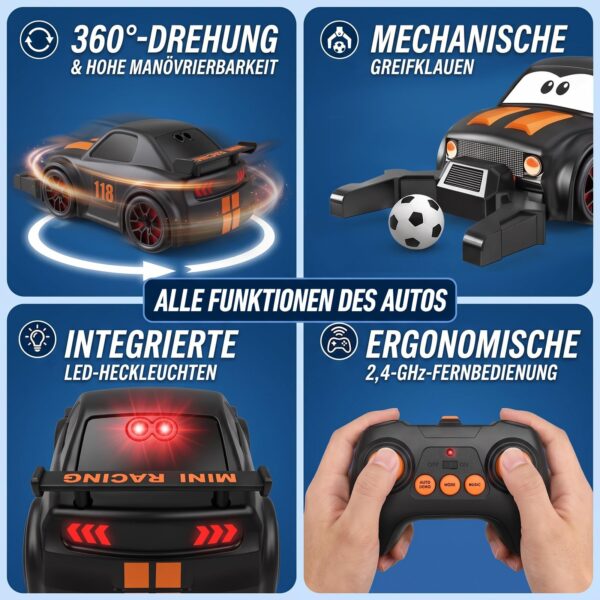GizmoVine RC Fußball Auto Ferngesteuert, 2-Spieler Set mit Arena und Toren