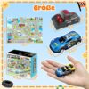 GizmoVine Auto Spielzeug Set, 10 Spielzeugautos aus Metall mit Katapult und Spielmatte