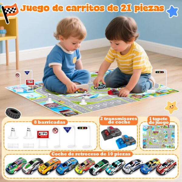 GizmoVine Set de 10 Coches de Juguete de Metal con Lanzador, Alfombra de Juego y Bolsa GizmoVine Set de 10 Coches de Juguete de Metal con Lanzador, Alfombra de Juego y Bolsa