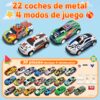 GizmoVine Set de 22 Coches de Juguete de Metal con 8 Obstáculos, Coches de Retroceso 1:64 GizmoVine Set de 22 Coches de Juguete de Metal con 8 Obstáculos, Coches de Retroceso 1:64