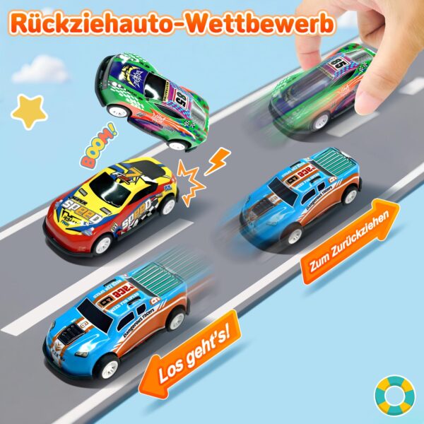 GizmoVine Auto Spielzeug Set, 22 Spielzeugautos aus Metall mit 8 Straßensperren