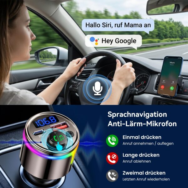 GizmoVine Bluetooth 5.3 FM Transmitter, Zinc Alloy with PD 30W and QC 18W GizmoVine Bluetooth 5.3 FM Transmitter aus Zinklegierung mit PD 30W und QC 18W