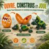 GizmoVine Build-Your-Own Triceratops Kit with Light-Up Dinosaur Egg GizmoVine Kit Tricératops à monter avec œuf de dinosaure lumineux