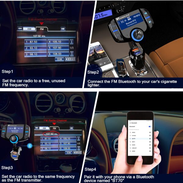 GizmoVine FM Transmitter with 1.7" Display and Volume Control Knob GizmoVine FM Transmitter with 1.7″ Display and Volume Control Knob