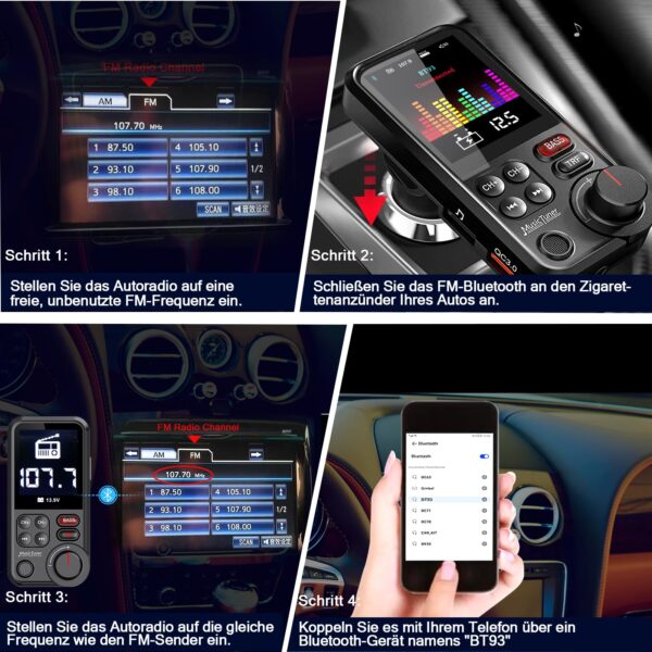 GizmoVine Bluetooth FM Transmitter with 4.5 cm Colour Display and QC3.0 Charging GizmoVine Bluetooth FM Transmitter with 4.5 cm Colour Display and QC3.0