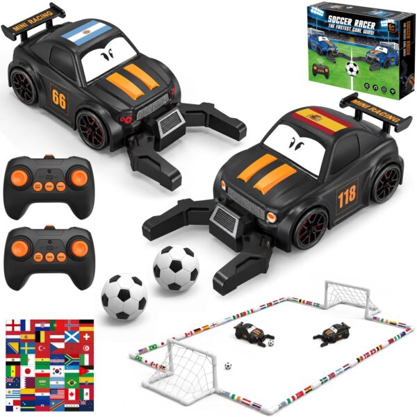 GizmoVine Juego de Fútbol RC para 2 Jugadores, 2 Coches Teledirigidos con Campo y Porterías GizmoVine Juego de Fútbol RC para 2 Jugadores, 2 Coches Teledirigidos con Campo y Porterías