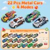 GizmoVine 22-Piece Toy Car Set with 8 Roadblocks, Metal Pull-Back Cars 1:64 GizmoVine 22-Piece Toy Car Set with 8 Roadblocks, Metal Pull-Back Cars 1:64