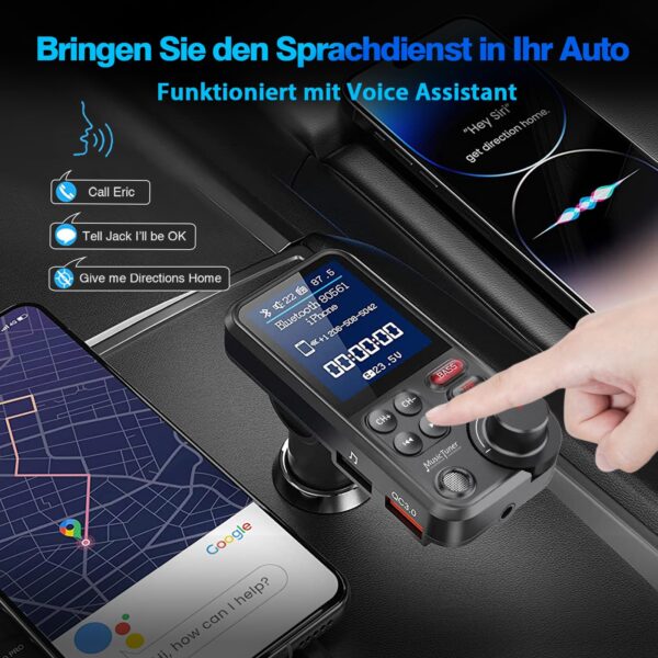 GizmoVine Bluetooth FM Transmitter with 4.5 cm Colour Display and QC3.0 Charging GizmoVine Bluetooth FM Transmitter with 4.5 cm Colour Display and QC3.0